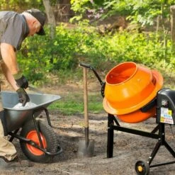 EBERTH Betonmischer Mischmaschine Elektrisch Mit 65L Trommelvolumen, 220W Motor, 230V, Stahl-Gestell Mit Transporträdern, Trommel Und Zahnkranz Aus Stahl, Feststellbarer Handgriff, Breite Fußplatte -Werkzeuge für Rohbau & Beton Verkäufe 2796437 4