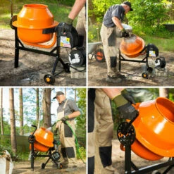 EBERTH Betonmischer Mischmaschine Elektrisch Mit 65L Trommelvolumen, 220W Motor, 230V, Stahl-Gestell Mit Transporträdern, Trommel Und Zahnkranz Aus Stahl, Feststellbarer Handgriff, Breite Fußplatte -Werkzeuge für Rohbau & Beton Verkäufe 2796437 5