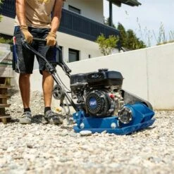 Scheppach Benzin Rüttelplatte HP1900S 5,6PS 17kN Fahrvorrichtung Gummimatte -Werkzeuge für Rohbau & Beton Verkäufe 48408340 3